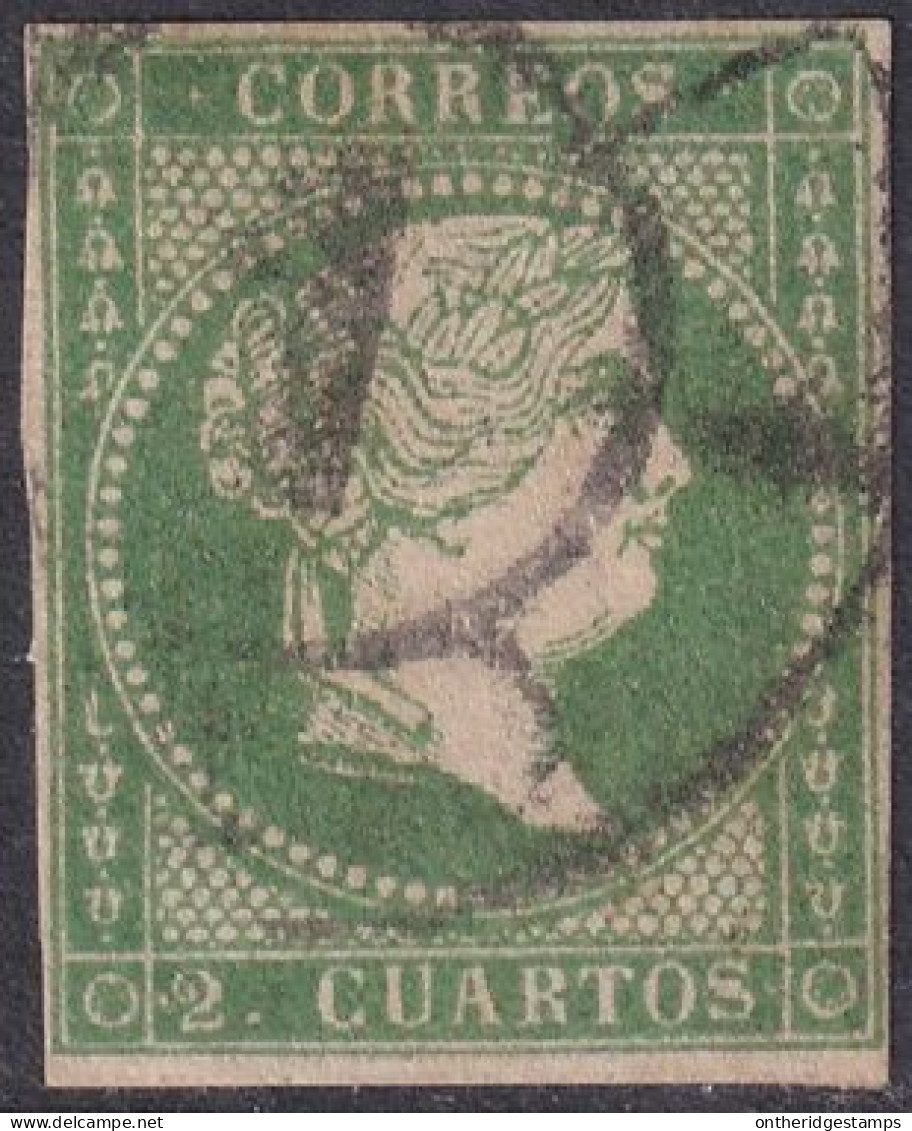 Spain 1856 Sc 44a España Ed 47a Used "1" (Madrid) Cartwheel (rueda) Cancel - Usados