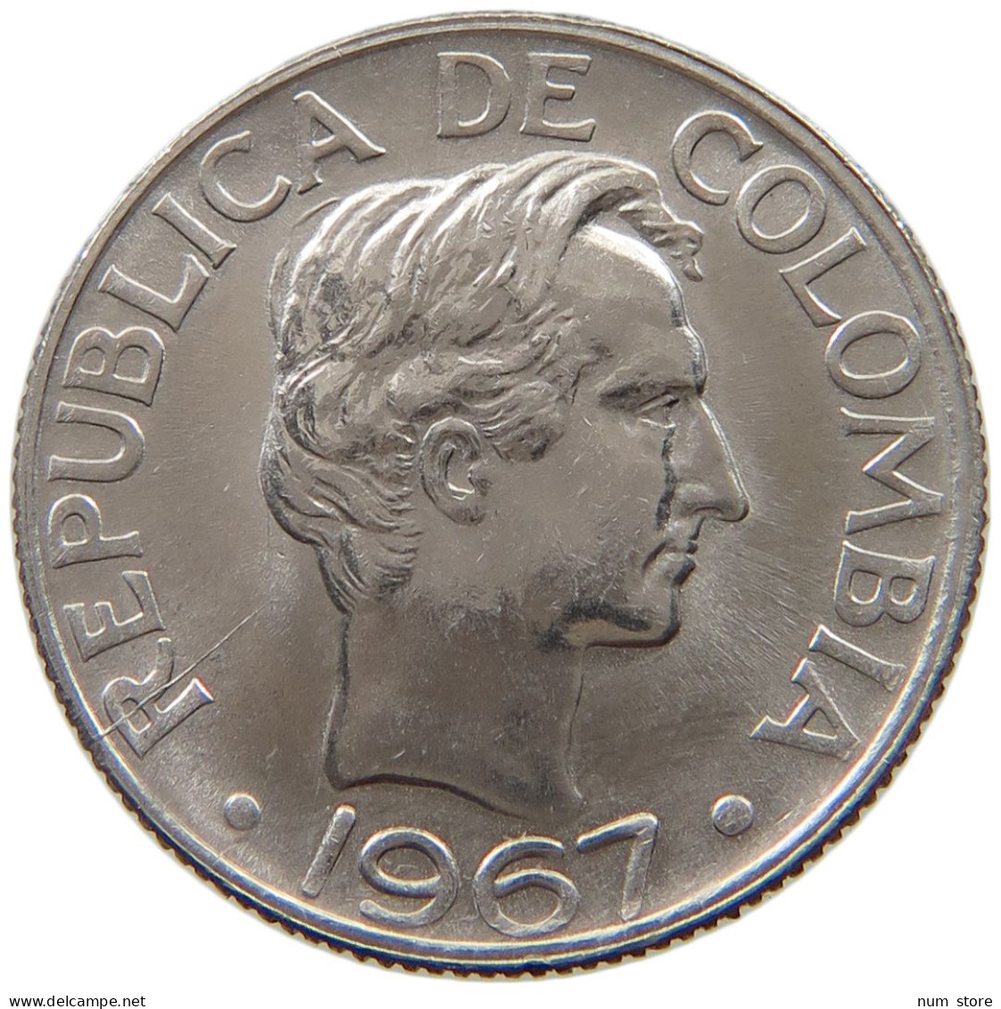 COLOMBIA 20 CENTAVOS 1967 TOP #s037 0261 - Colombie