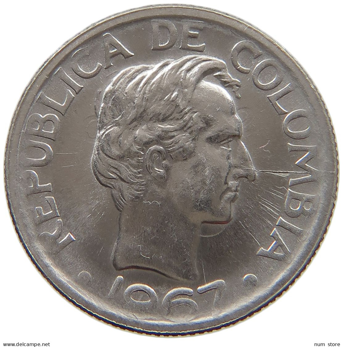 COLOMBIA 20 CENTAVOS 1967 TOP #s040 0105 - Colombia