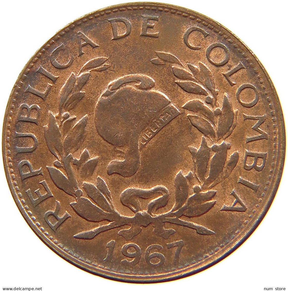 COLOMBIA 5 CENTAVOS 1967 TOP #s062 0209 - Colombia