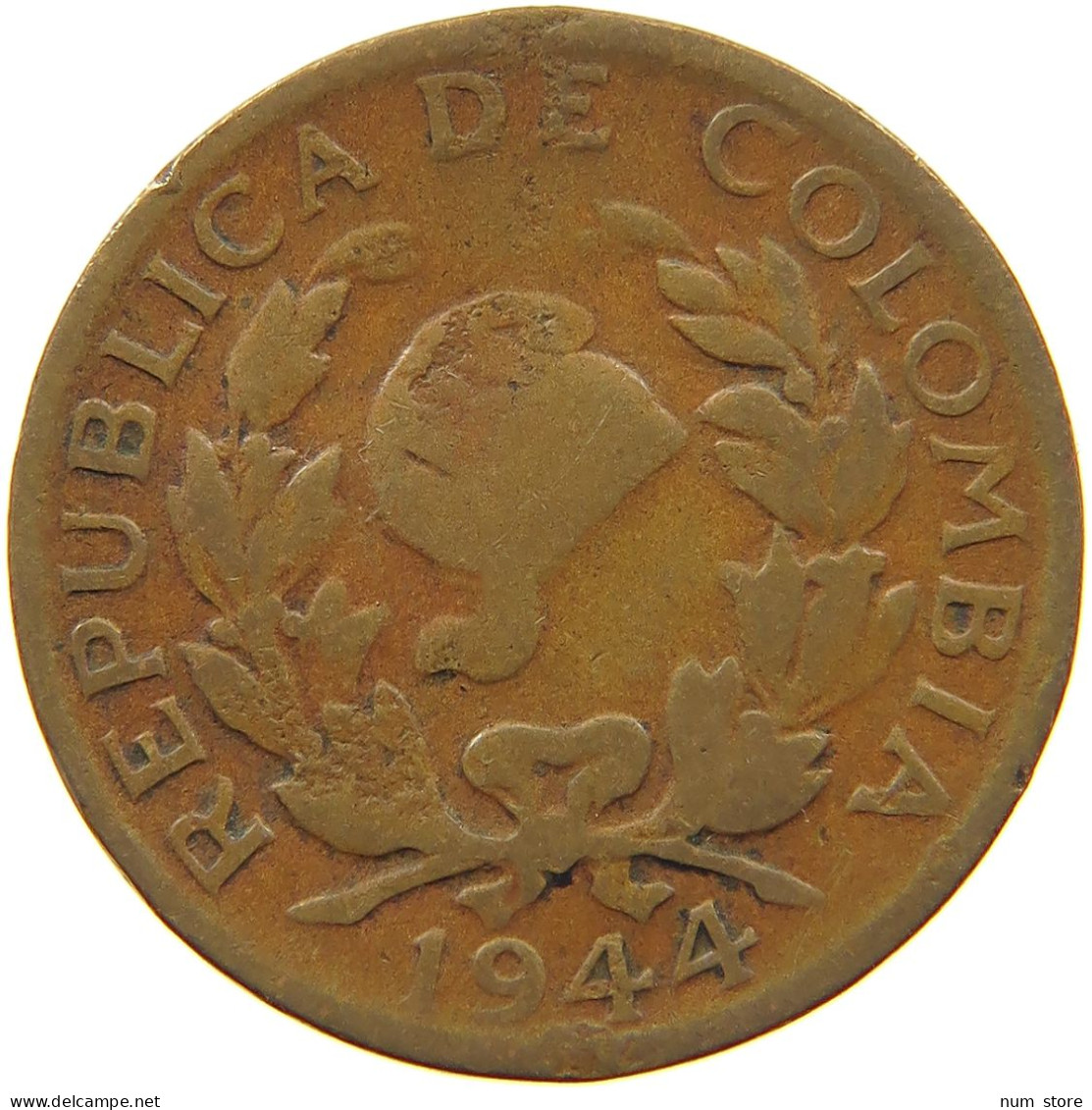 COLOMBIA 5 CENTAVOS 1944 #s055 0141 - Colombia