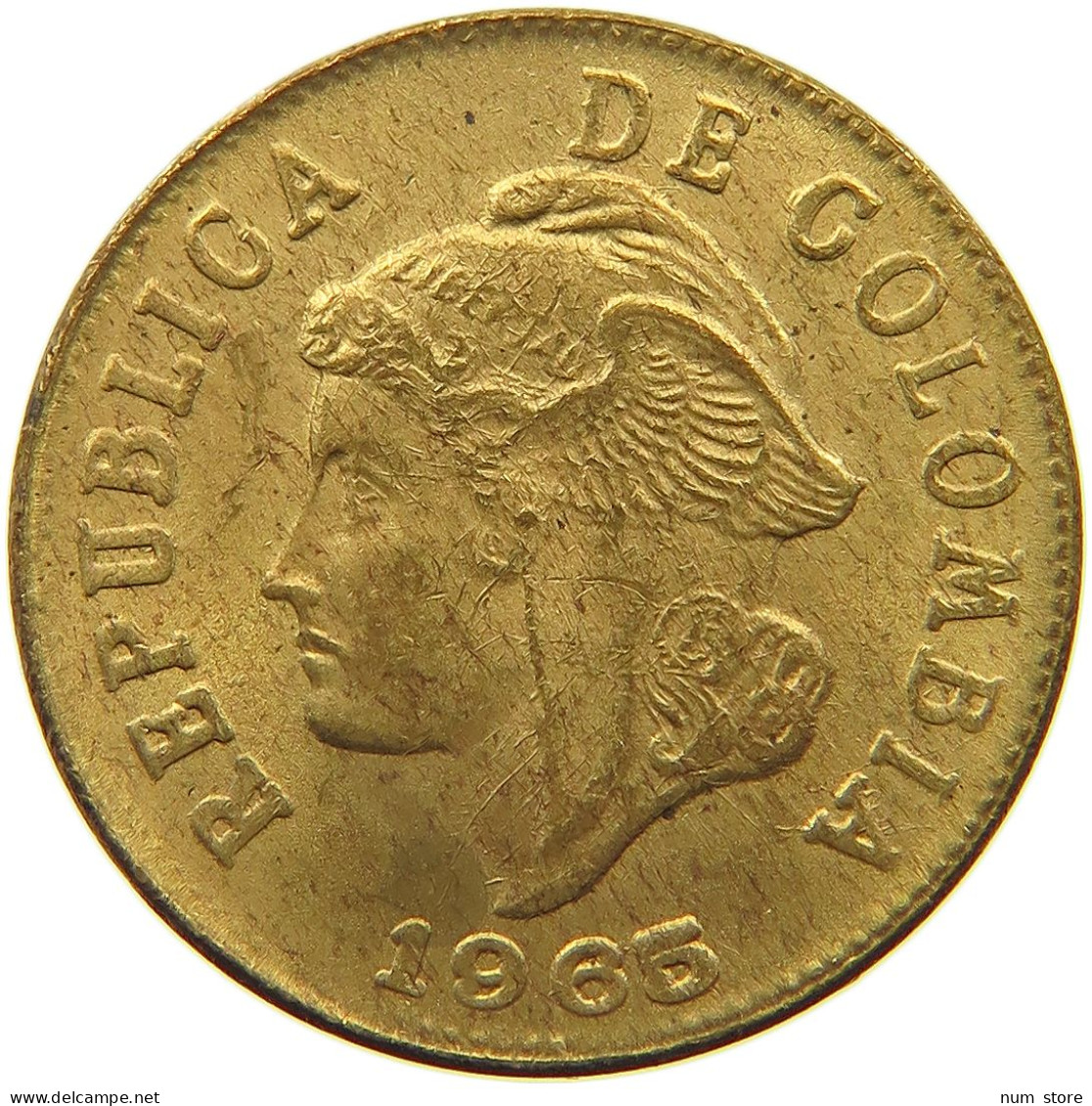 COLOMBIA 2 CENTAVOS 1965 TOP #s060 0463 - Colombia