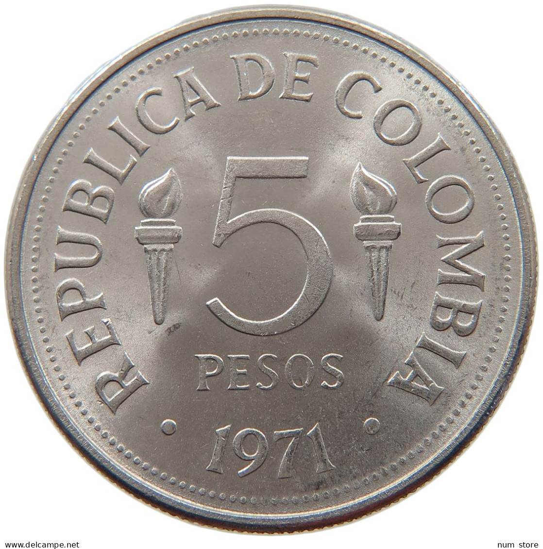 COLOMBIA 5 PESOS 1971 TOP #s026 0045 - Colombia