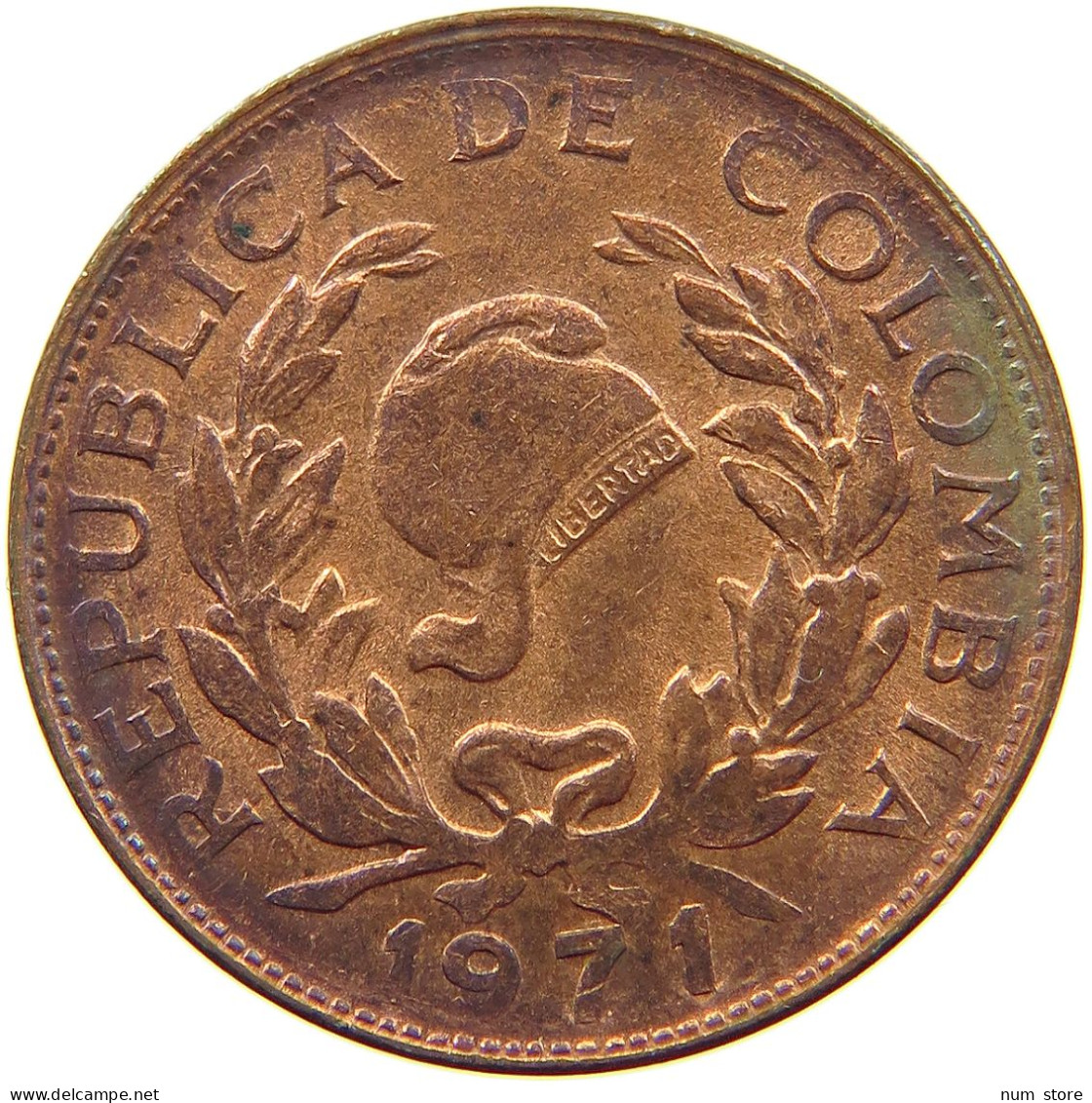 COLOMBIA 5 CENTAVOS 1971 #s062 0227 - Colombia