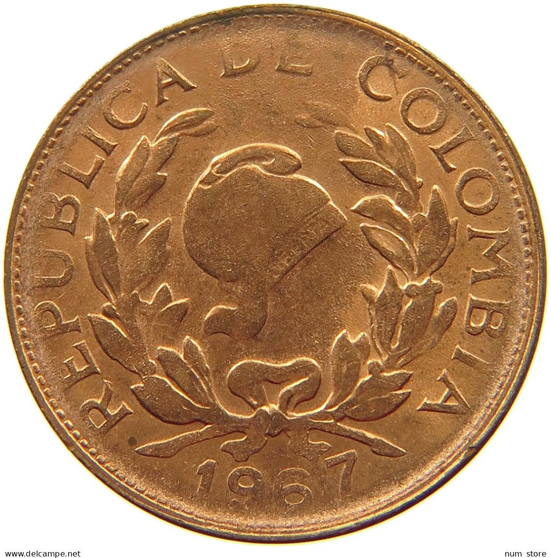COLOMBIA 5 CENTAVOS 1967 TOP #s067 0147 - Colombia