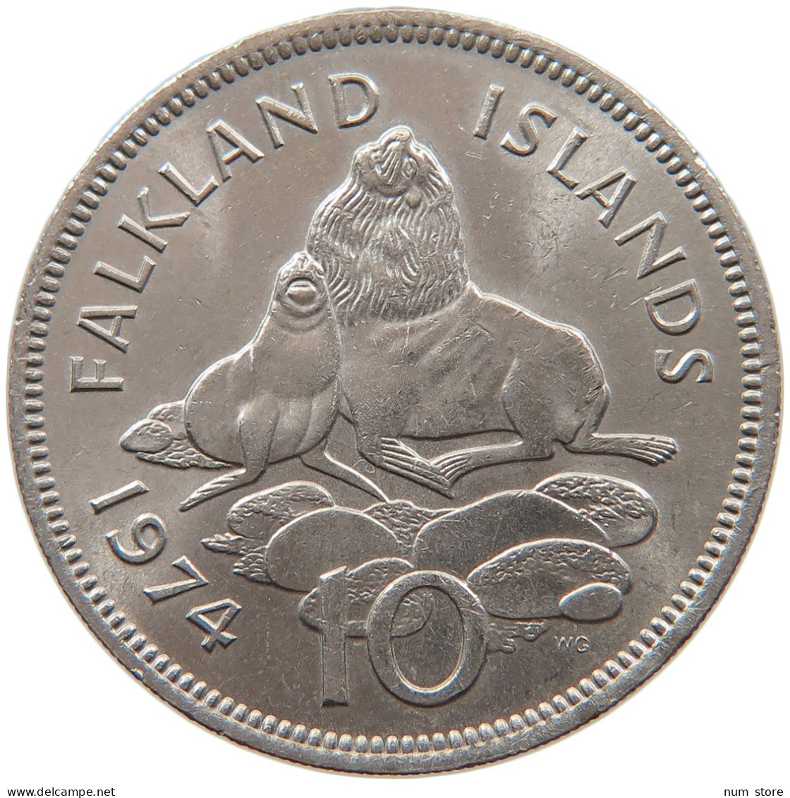 FALKLAND ISLANDS 10 CENTS 1974 TOP #s030 0187 - Falklandinseln