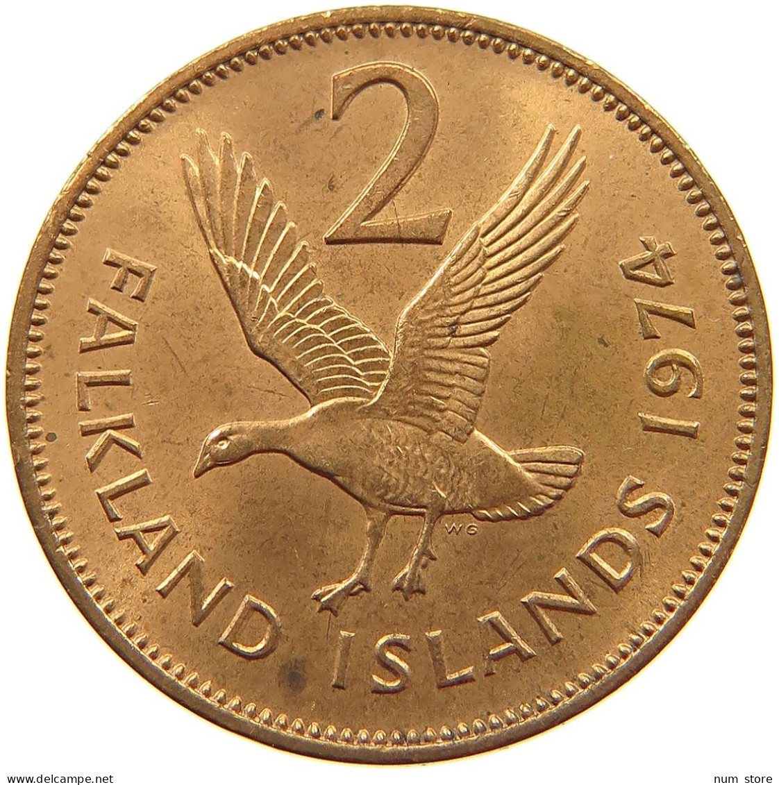 FALKLAND ISLANDS 2 CENTS 1974 #s036 0307 - Falklandinseln