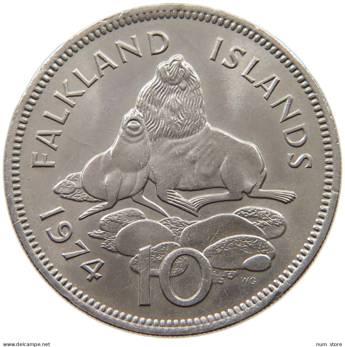 FALKLAND ISLANDS 10 CENTS 1974 TOP #s034 0169 - Falkland