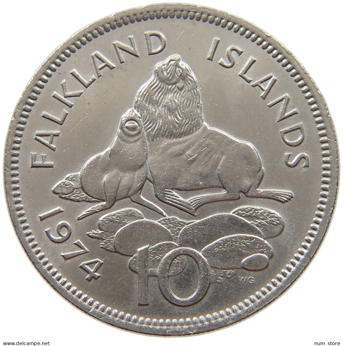FALKLAND ISLANDS 10 CENTS 1974 #a043 0115 - Falklandinseln