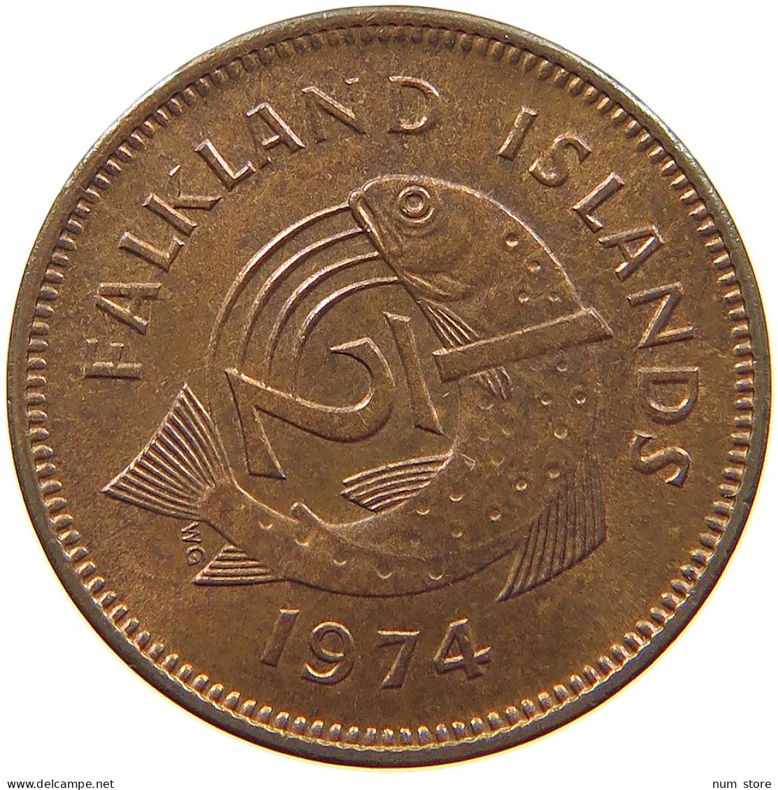 FALKLAND ISLANDS 1/2 CENT 1974 TOP #s062 0495 - Falklandinseln