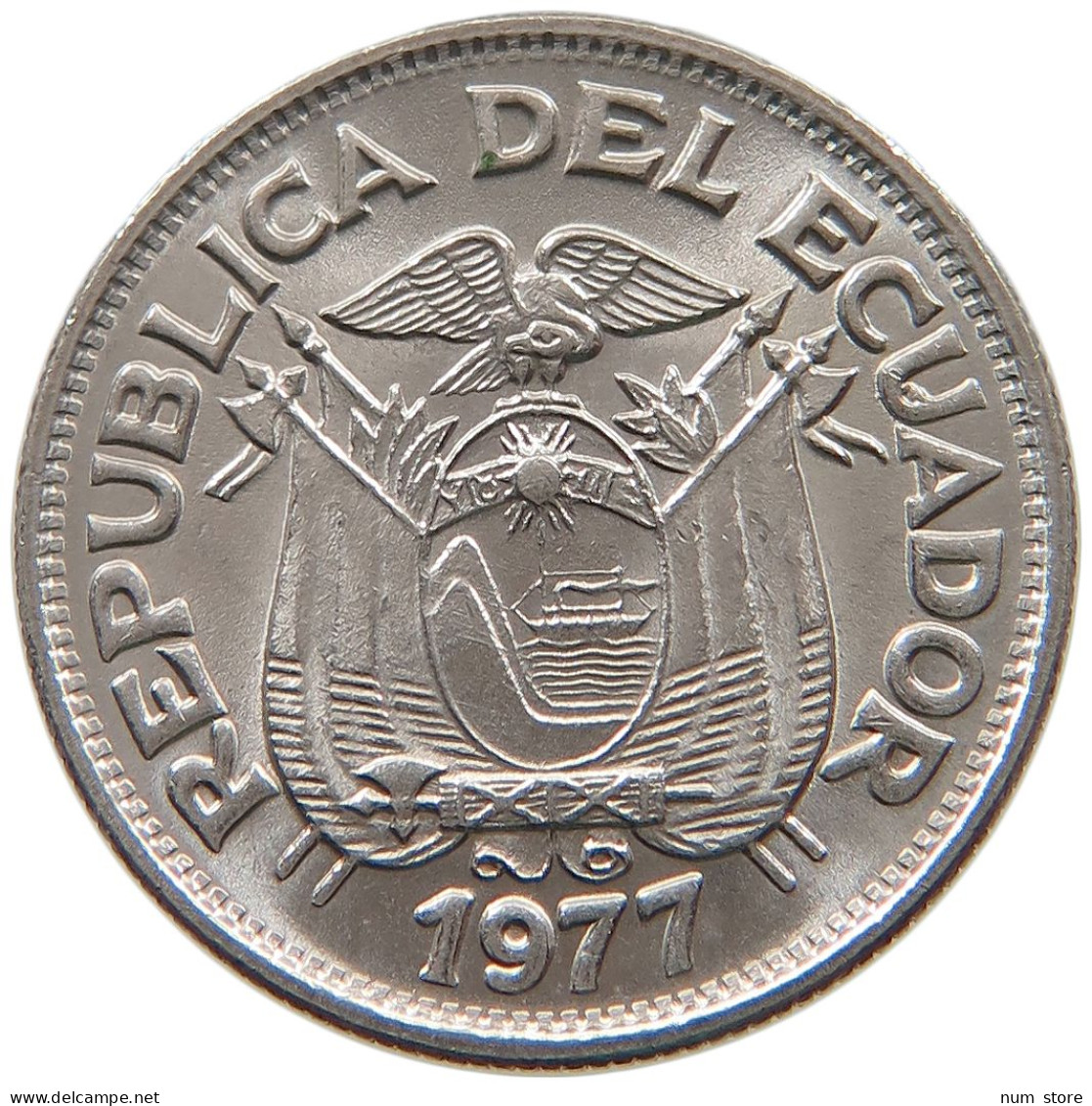 ECUADOR 50 CENTAVOS 1977 TOP #s065 0443 - Equateur