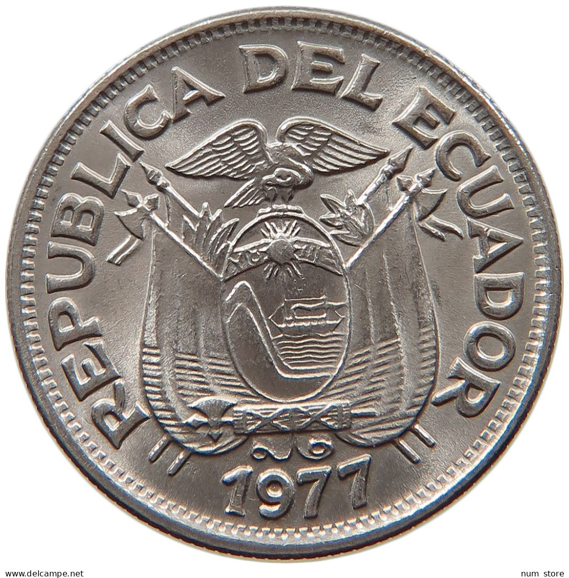 ECUADOR 50 CENTAVOS 1977 TOP #s028 0113 - Ecuador