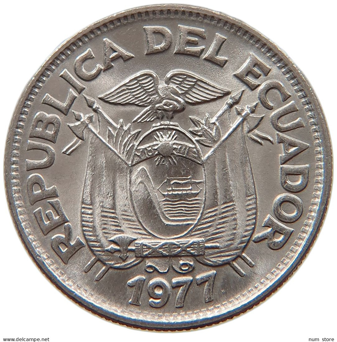 ECUADOR 50 CENTAVOS 1977 TOP #s028 0111 - Ecuador