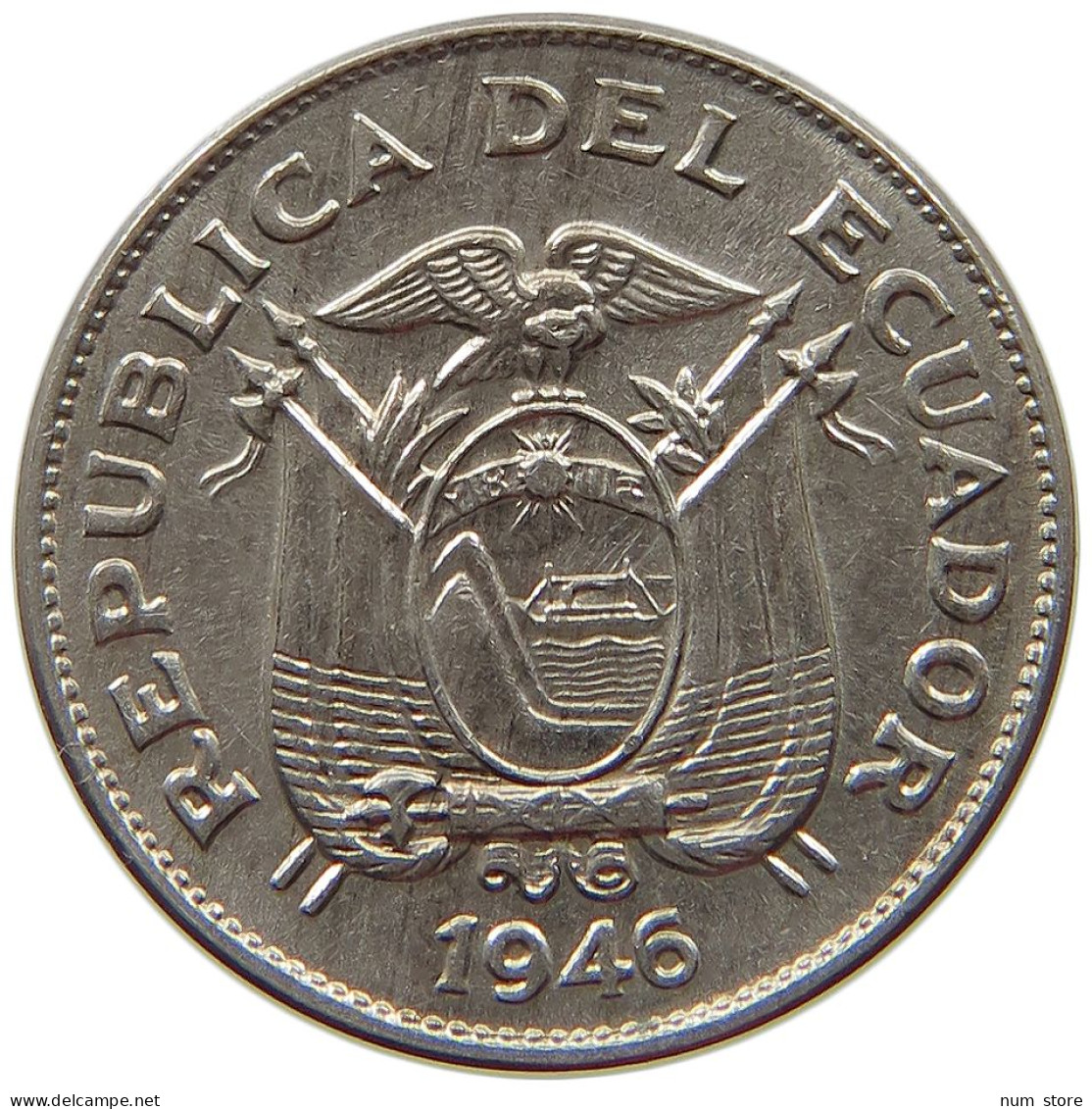 ECUADOR 5 CENTAVOS 1946 TOP #s070 0521 - Equateur