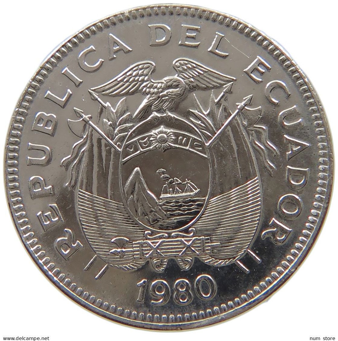 ECUADOR 20 CENTAVOS 1980 TOP #s079 0571 - Equateur