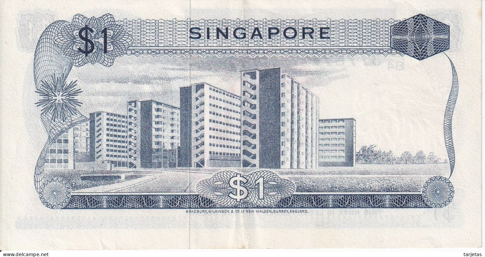 BILLETE DE SINGAPORE DE $1 DEL AÑO 1967 EN CALIDAD EBC (XF)   (BANKNOTE) FLOR-FLOWER - Singapore