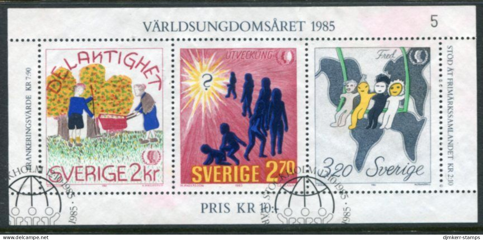 SWEDEN 1985 International Youth Year Block  Used.  Michel Block 13 - Used Stamps