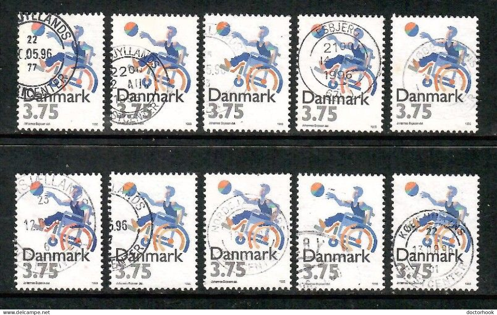 DENMARK   Scott # 1045 USED WHOLESALE LOT OF 10 (CONDITION AS PER SCAN) (WH-630) - Verzamelingen