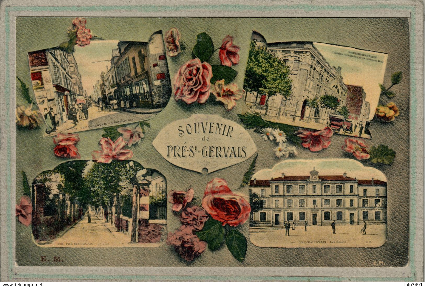 CPA (93) Le PRé-SAINT-GERVAIS - Carte Souvenir Multivues Colorisée De 1910 - Le Pre Saint Gervais