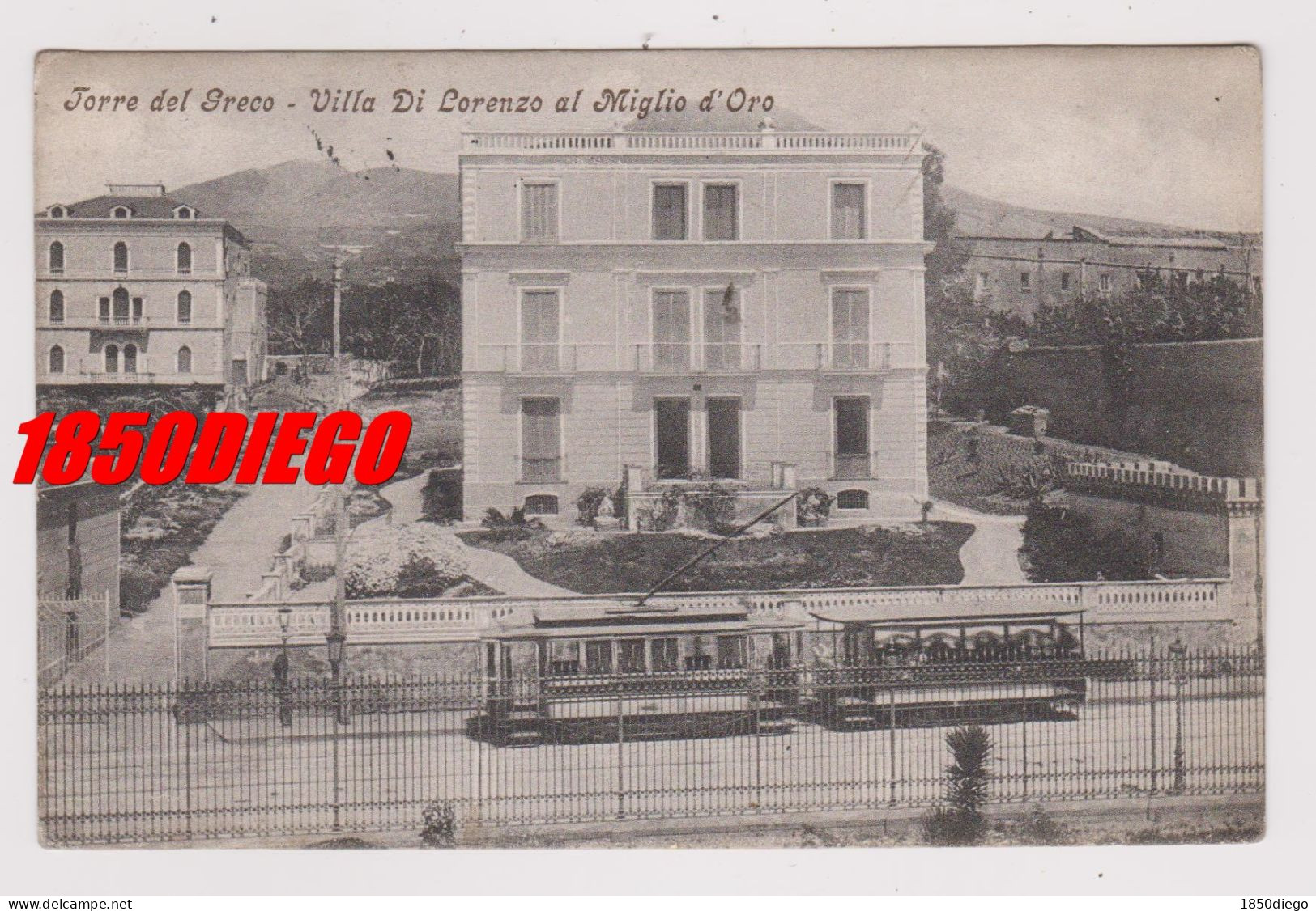 TORRE DEL GRECO - VILLA DI LORENZO AL MIGLIO D ' ORO F/PICCOLO VIAGGIATA ANIMAZIONE CON TRAM - Torre Del Greco