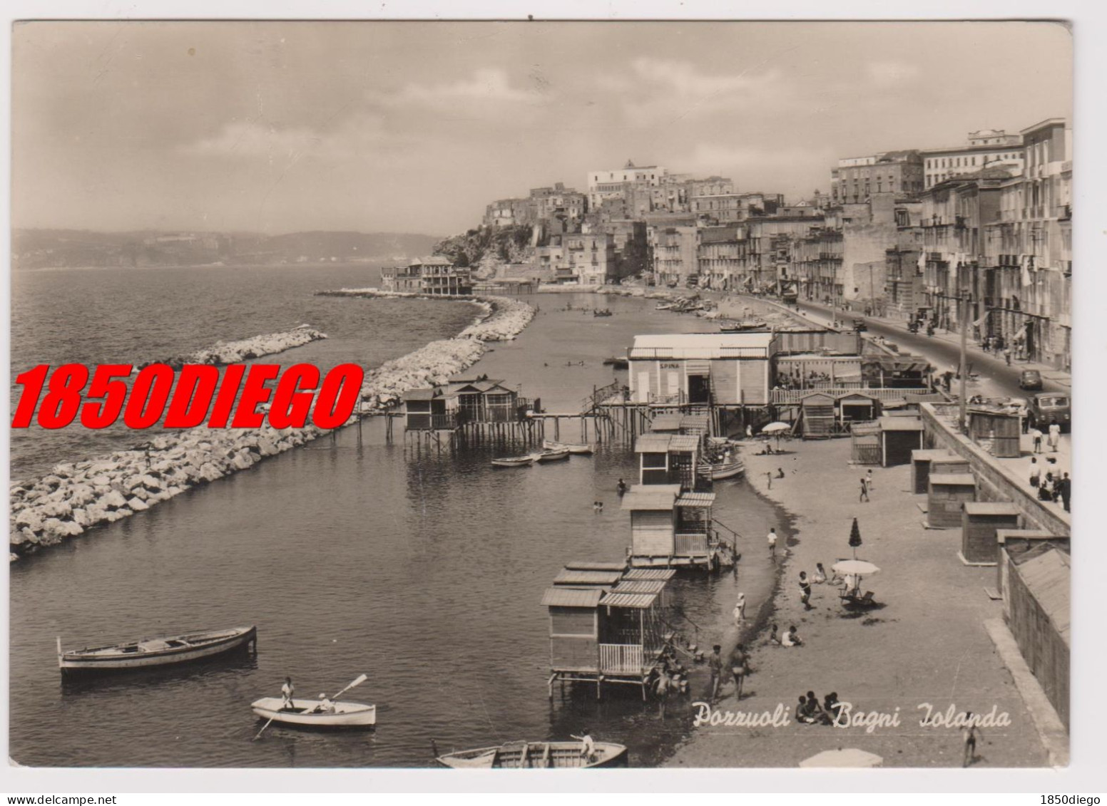 POZZUOLI - BAGNI JOLANDA F/GRANDE  VIAGGIATA 1954  ANIMAZIONE - Pozzuoli