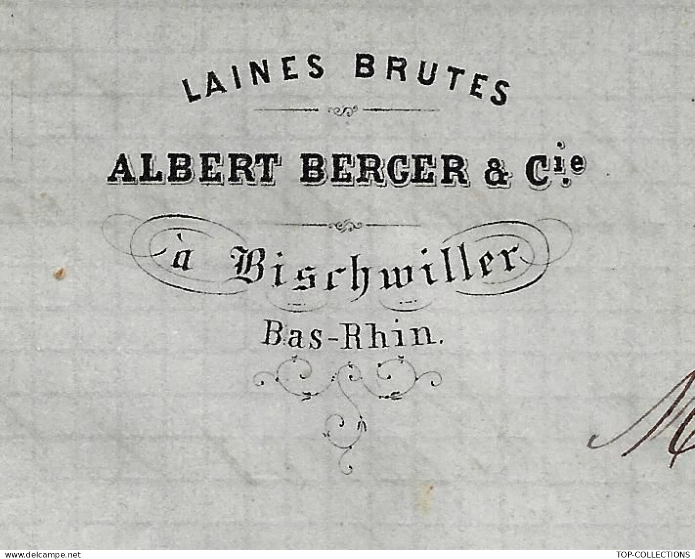 F.5564  1862   TIMBRE EMPIRE Non Dentelé Oblit. Bischwiller Bas Rhin  Albert Berger Laines Brutes  => Mulhouse Koechlin - 1800 – 1899