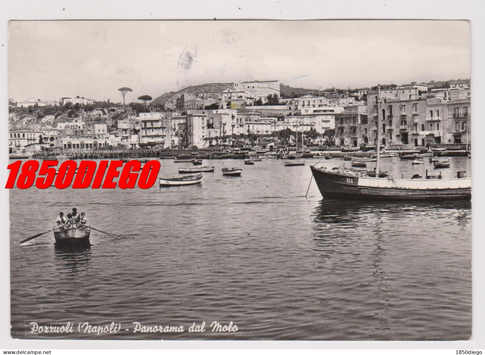 POZZUOLI - PANORAMA DAL MOLO  F/GRANDE  VIAGGIATA 1963  ANIMAZIONE - Pozzuoli