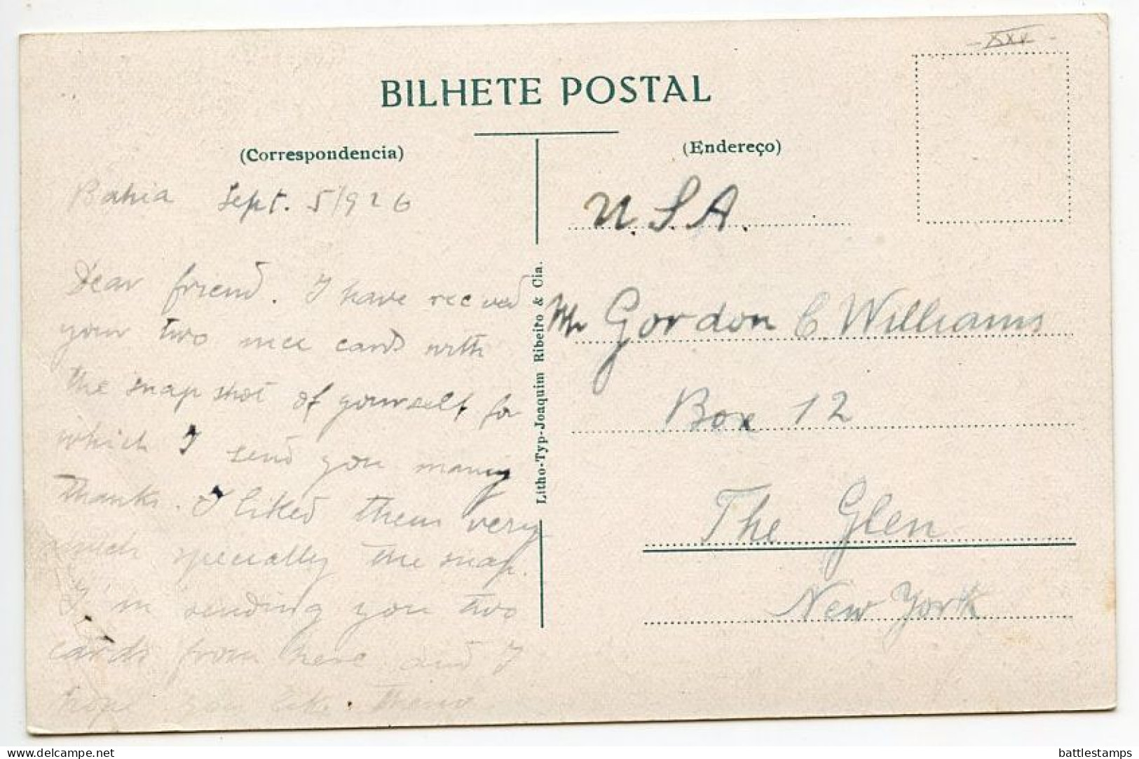Brazil 1926 Postcard Bahia - Palacio Da Acclamação, Avenida Sete-Bahia; 50r. "Industry" Stamp - Salvador De Bahia