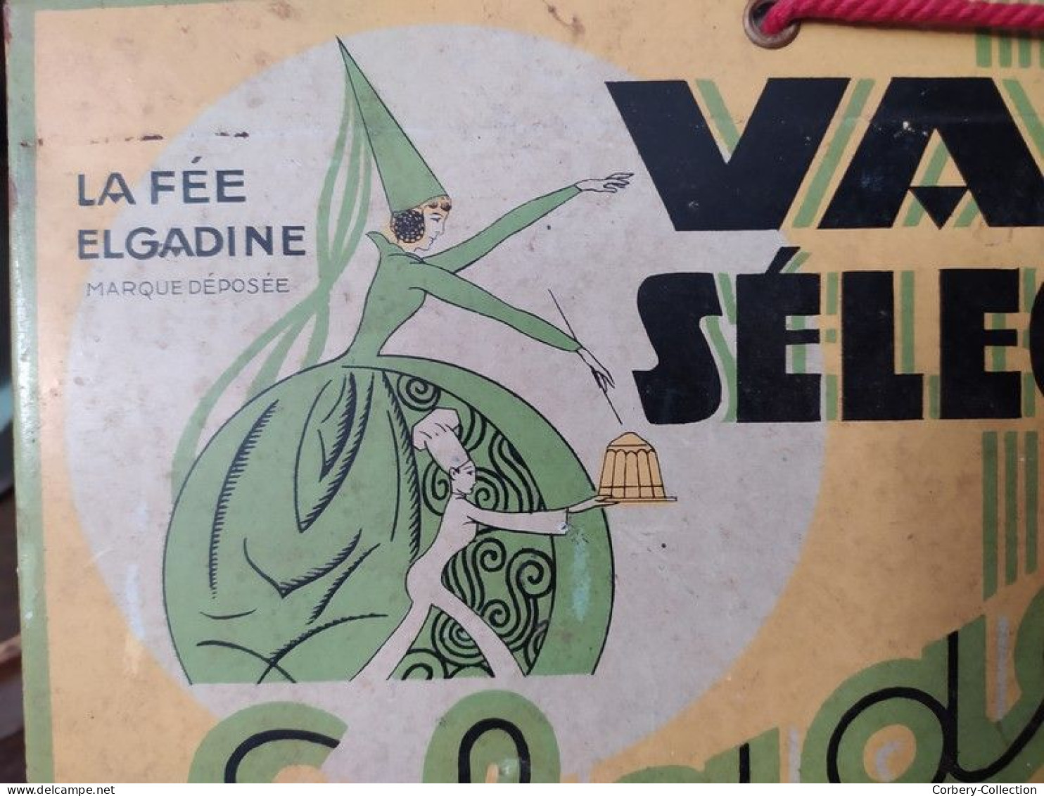 Ancien Présentoir Tôle Publicitaire Gousses De Vanille La Fée Elgadine Ca1930 - Lebensmittel