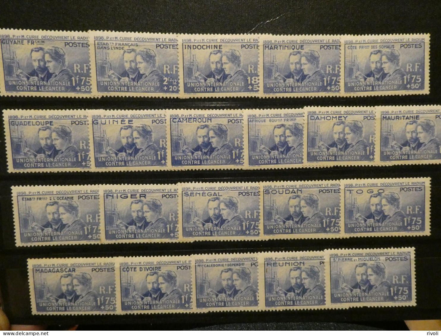 COLONIES SERIES - 1938, SERIE 21 Valeurs: Pierre Et Marie Curie Neufs Avec Trace De Charniere + 2 Ou 3 Sans T - 1938 Pierre Et Marie Curie