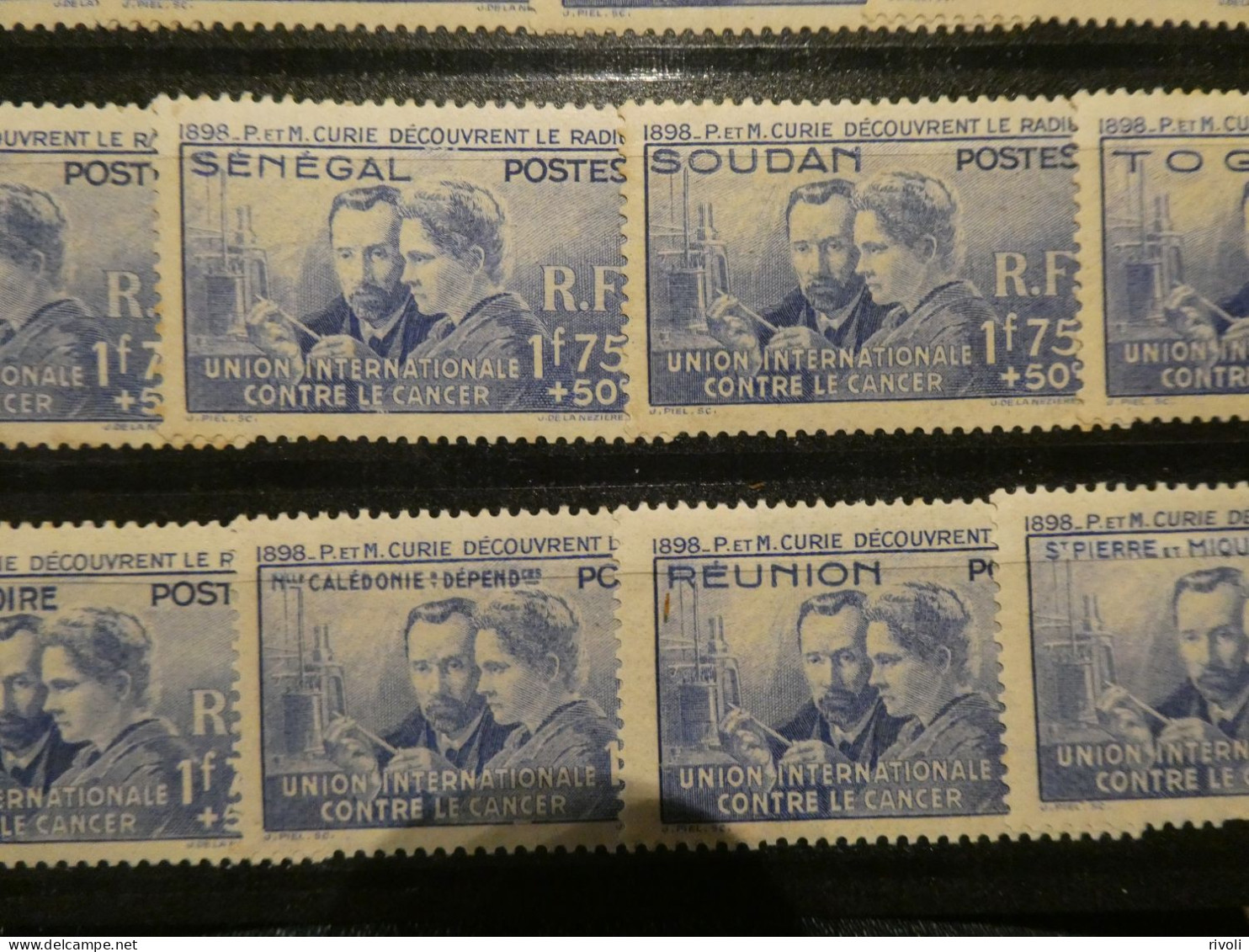 COLONIES SERIES - 1938, SERIE 21 valeurs: Pierre et Marie Curie neufs avec trace de charniere + 2 ou 3 sans T