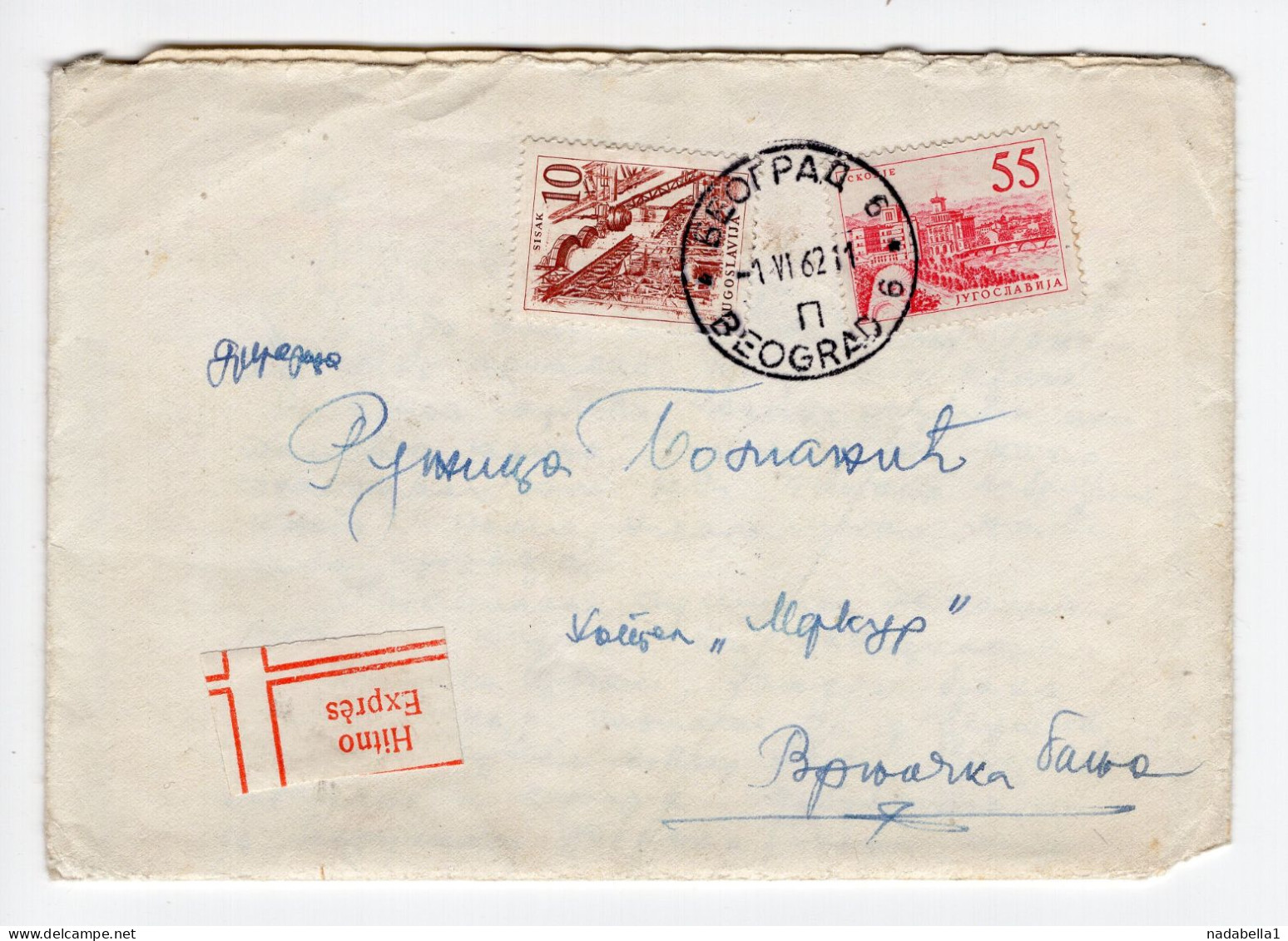 1962. YUGOSLAVIA,SERBIA,BELGRADE EXPRESS COVER TO VRNJACKA BANJA,TPO 50 STALAC - CACAK - Covers & Documents