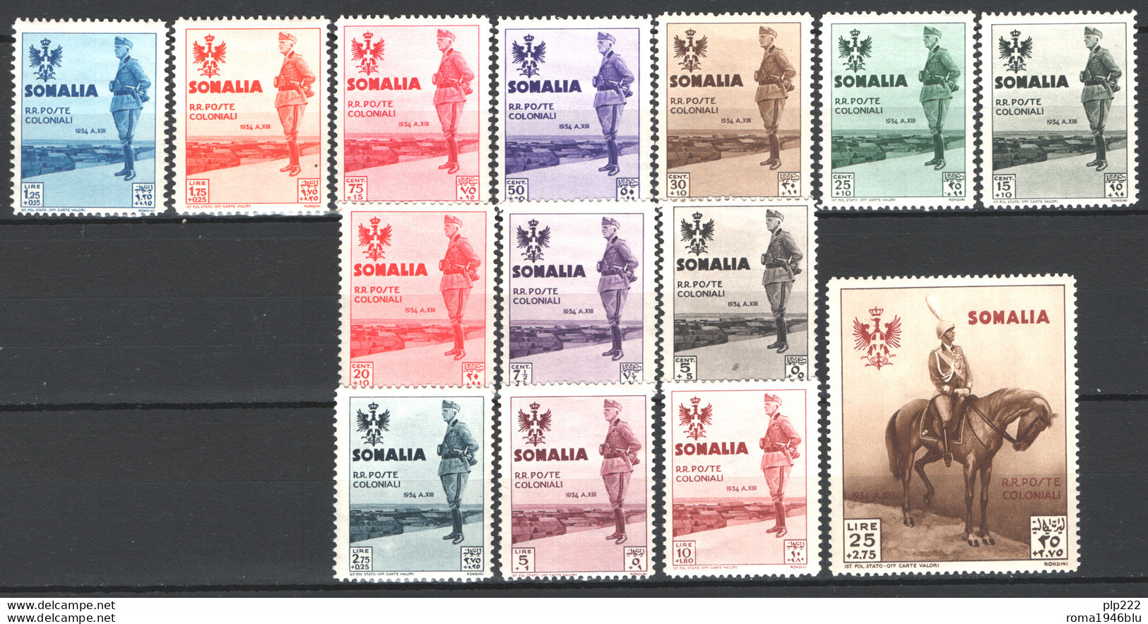 Somalia 1935 Sass.195/212 **/MNH VF - Cert.Raybaudi - Somalie