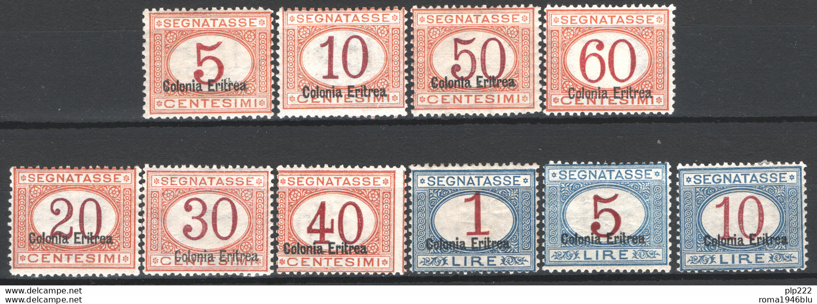 Eritrea 1920 Segnatasse Sass.S14/21,23/24 */MH VF/F - Cert.Raybaudi - Erythrée