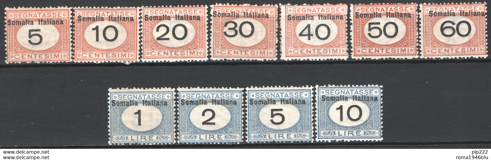 Somalia 1926 Segnatasse Sass.S41/51 */MH VF/F - Cert.R.Diena - Somalië