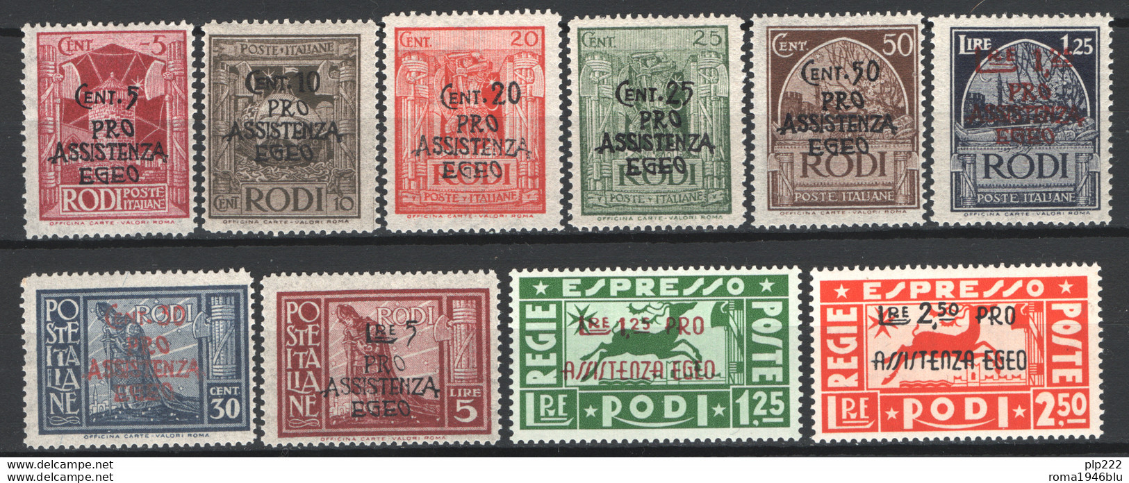 Egeo 1943 Sass.118/25+Ex3/4 **/MNH VF/F - Cert.R.Diena - Egée (Duitse Bezetting)