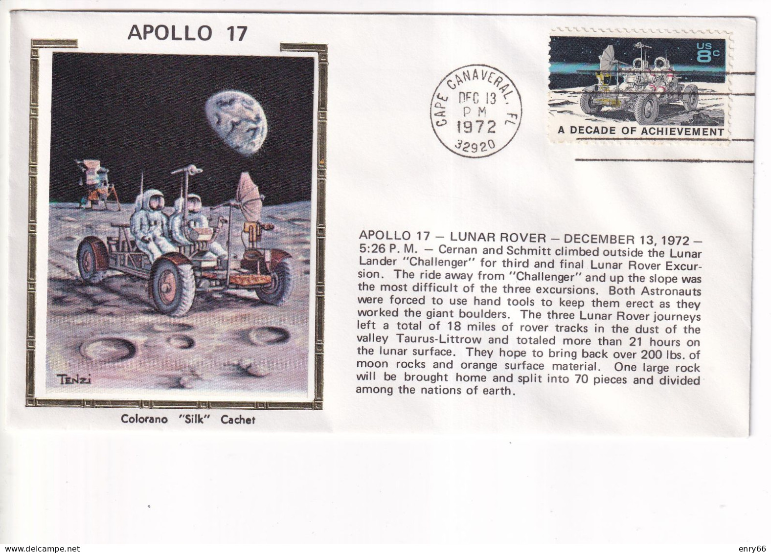 STATI UNITI FDC 1972  APOLLO 17 - Etats-Unis