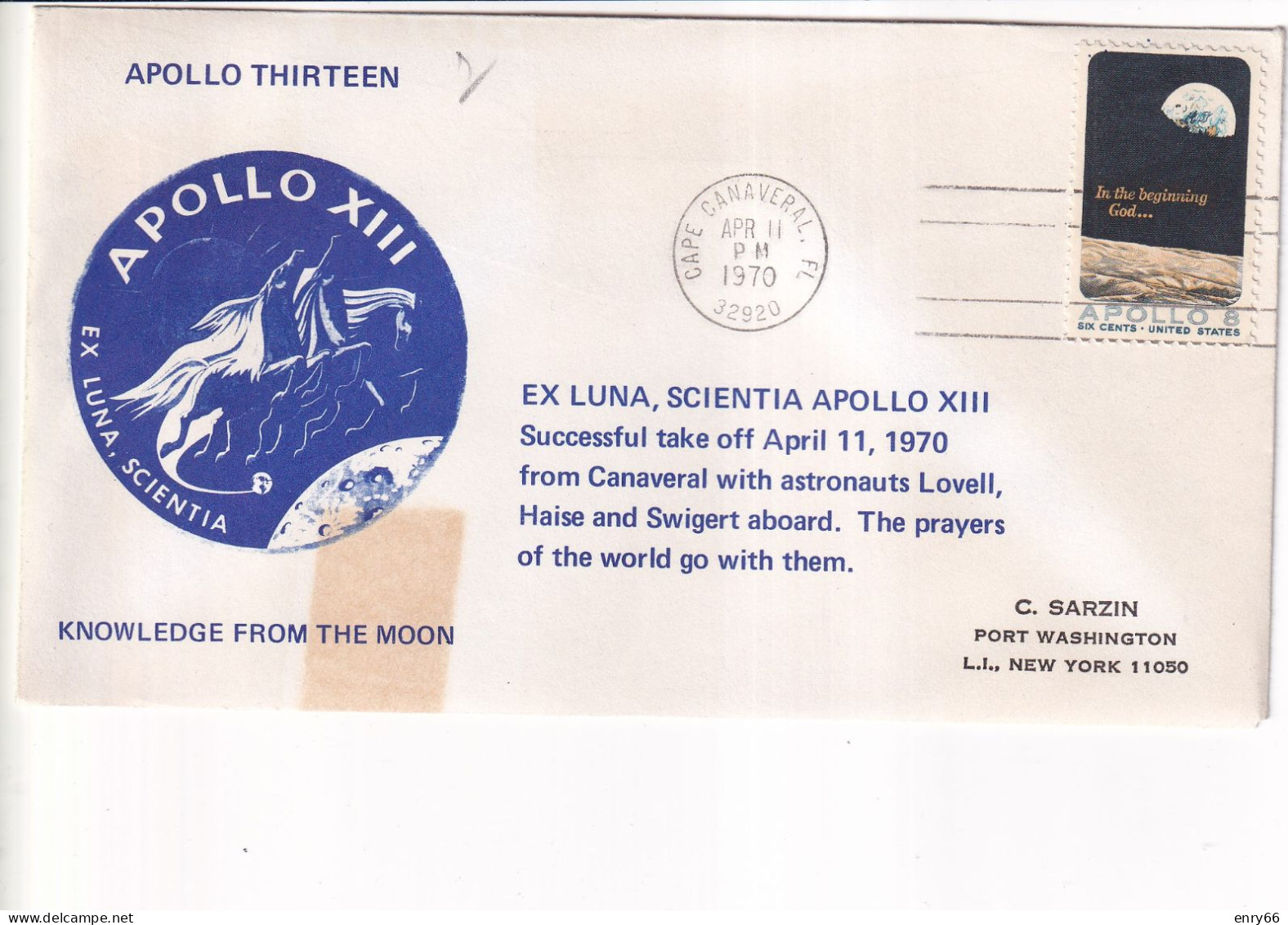 STATI UNITI FDC 1970  APOLLO 13 - Etats-Unis