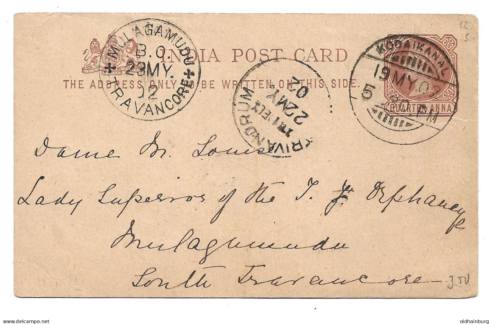 2371e: Indien, Alte AK 1902 Gest. Kodaikanal - Andere & Zonder Classificatie