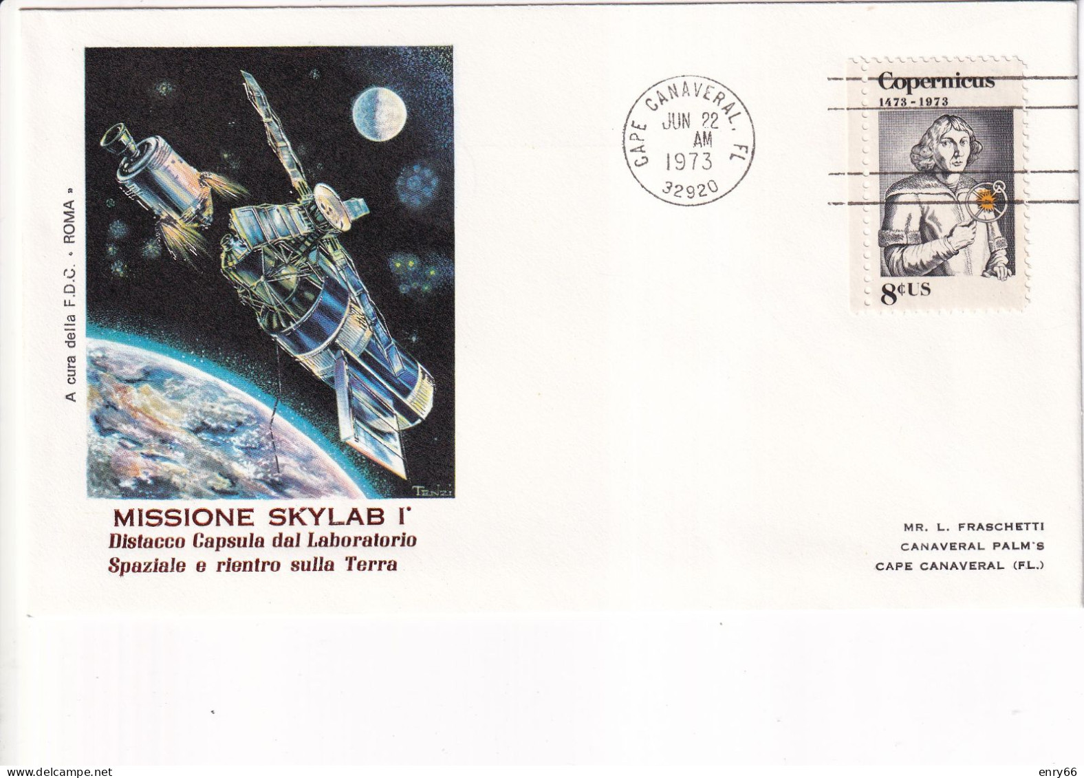 STATI UNITI FDC 1973  SKYLAB I - Etats-Unis