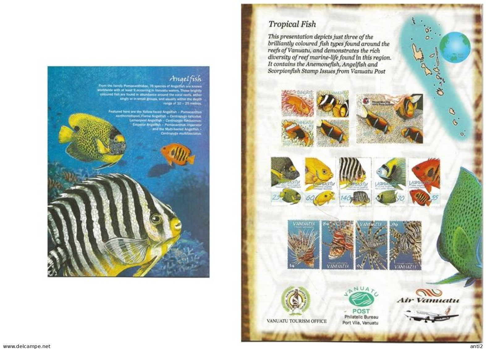 Vanuatu 1995-1997-1999 Folder Tropical Fish Mi 964-967, 1047-1051, 1092-1985  MNH(**) - Vanuatu (1980-...)