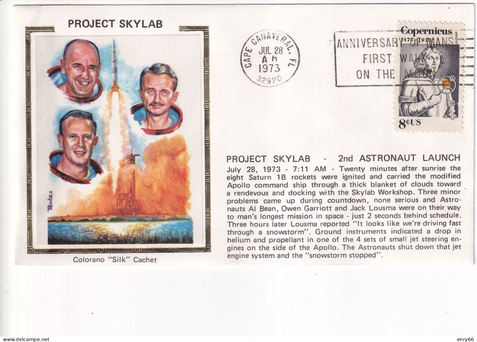 STATI UNITI FDC 1973  SKYLAB - Etats-Unis