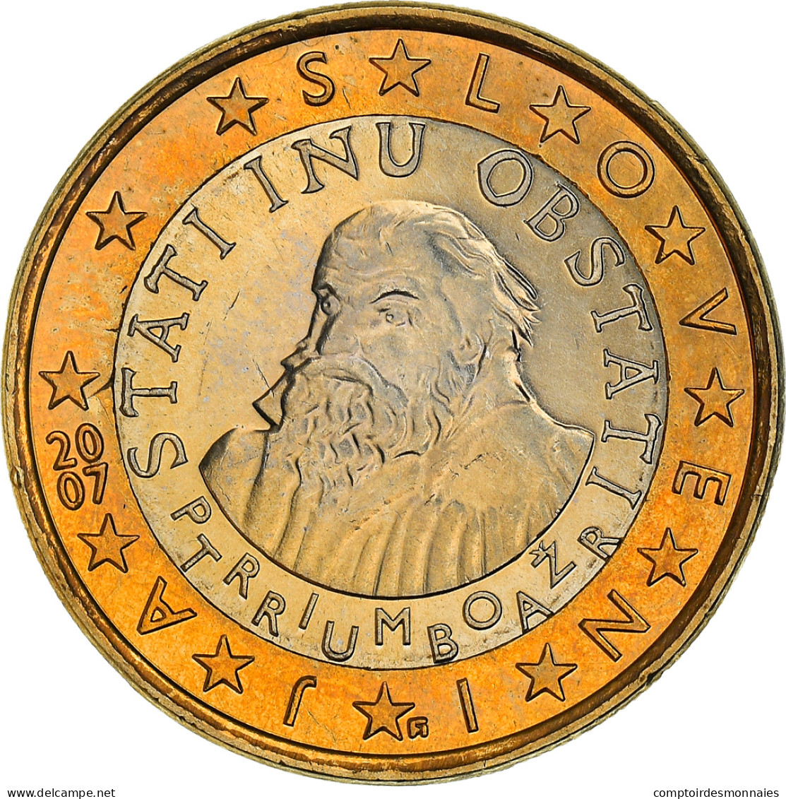 Slovénie, 1 Euro, Primoz Trubar, 2007, SPL+, Bi-Metallic - Eslovenia