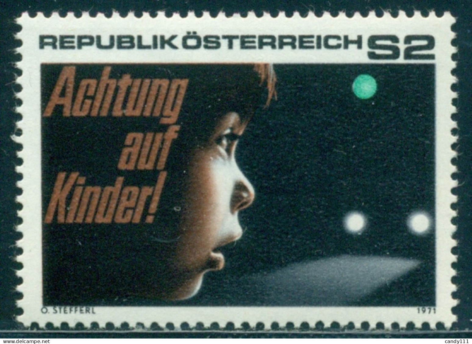 1971 Road/Traffic Safety For Children,Beware Of Children,auto,Austria,1354,MNH - Accidents & Road Safety