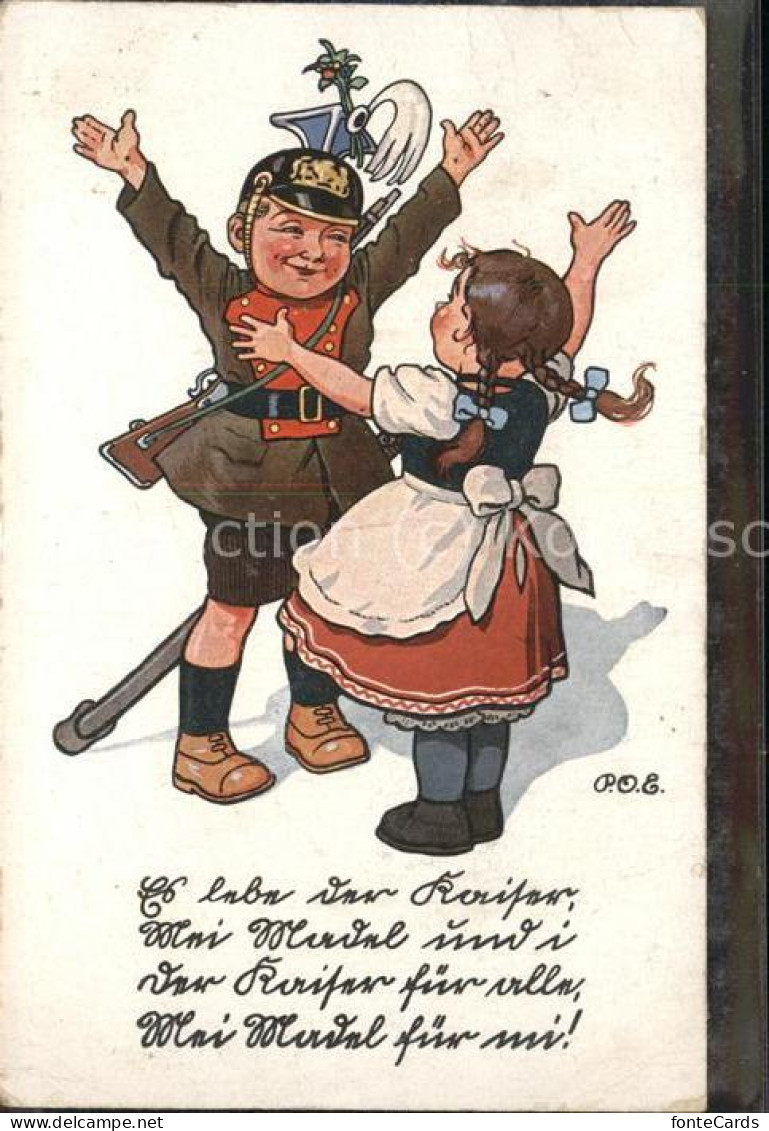 11537830 P.O.E. Freude Soldat Gedicht Feldpostkarte Kuenstlerkarte - Engelhard, P.O. (P.O.E.)