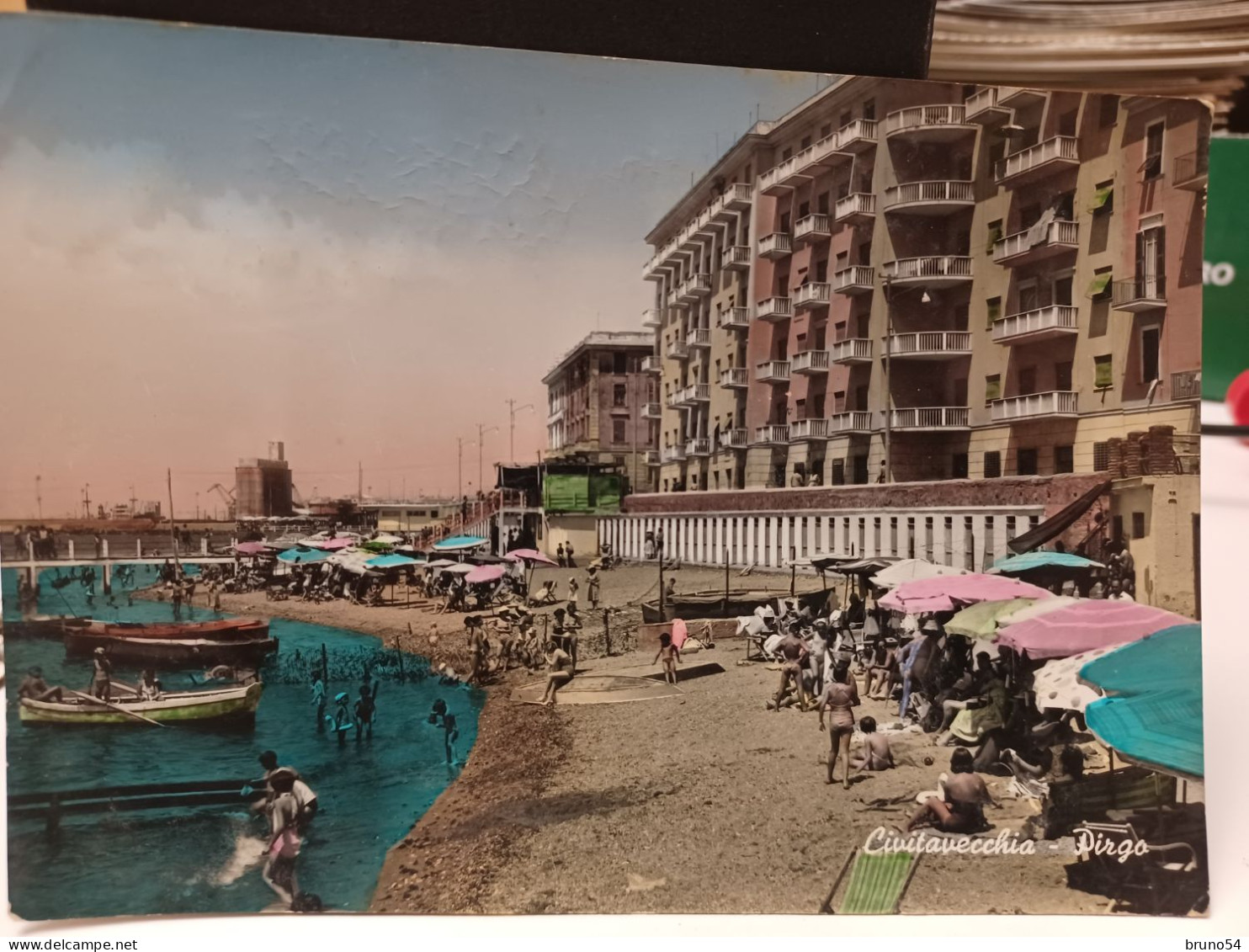 Cartolina Civitavecchia Provincia Roma Spiaggia Del Pirgo 1955 - Civitavecchia