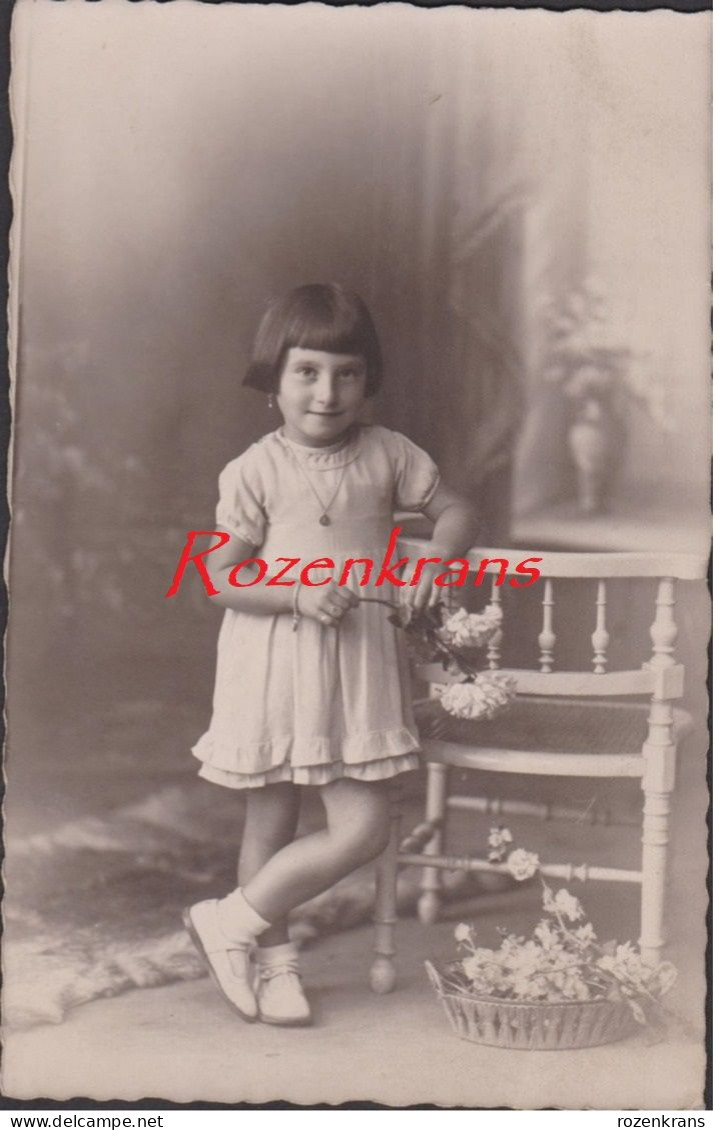 Old Cabinet Photo Oude Foto Meisje Girl Fille Fillette Carte Photo Apers Boom 1934 Provincie Antwerpen Anvers - Boom