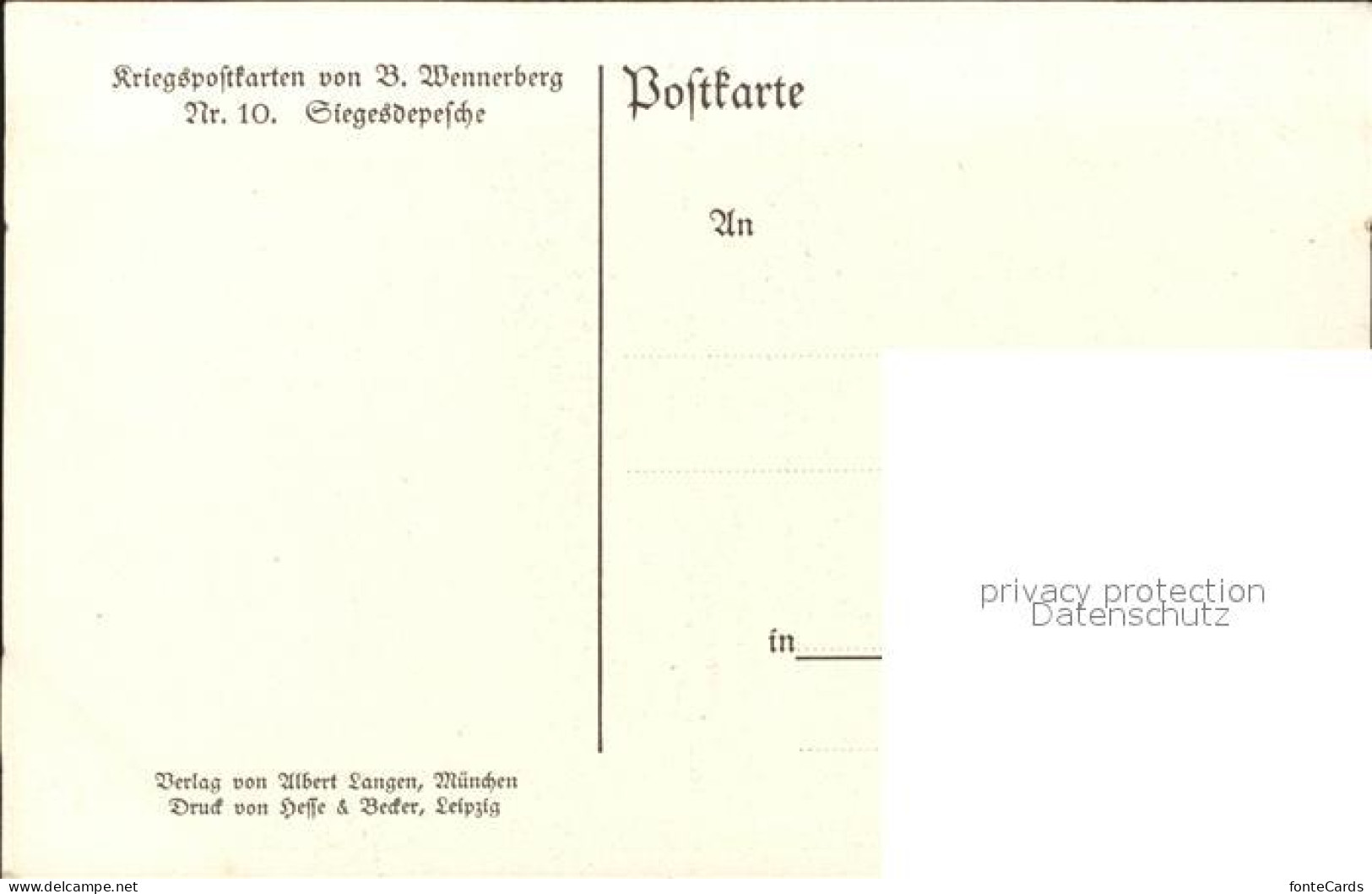 11536450 Wennerberg Brynolf Nr. 10 Siegesdepeche Kuenstlerkarte - Wennerberg, B.