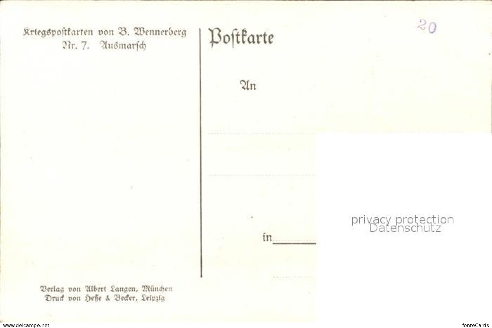 11536449 Wennerberg Brynolf Nr. 7 Kriegspostkarte Ausmarsch Kuenstlerkarte - Wennerberg, B.