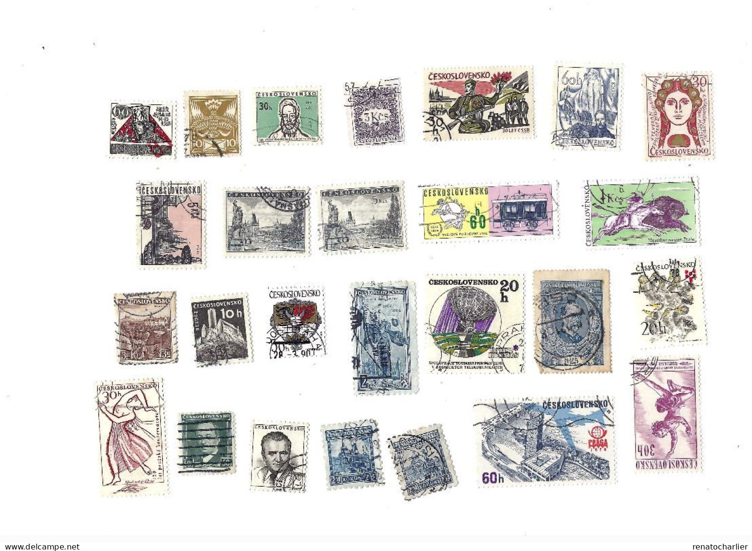 Collection De 90 Timbres Oblitérés. - Collezioni & Lotti